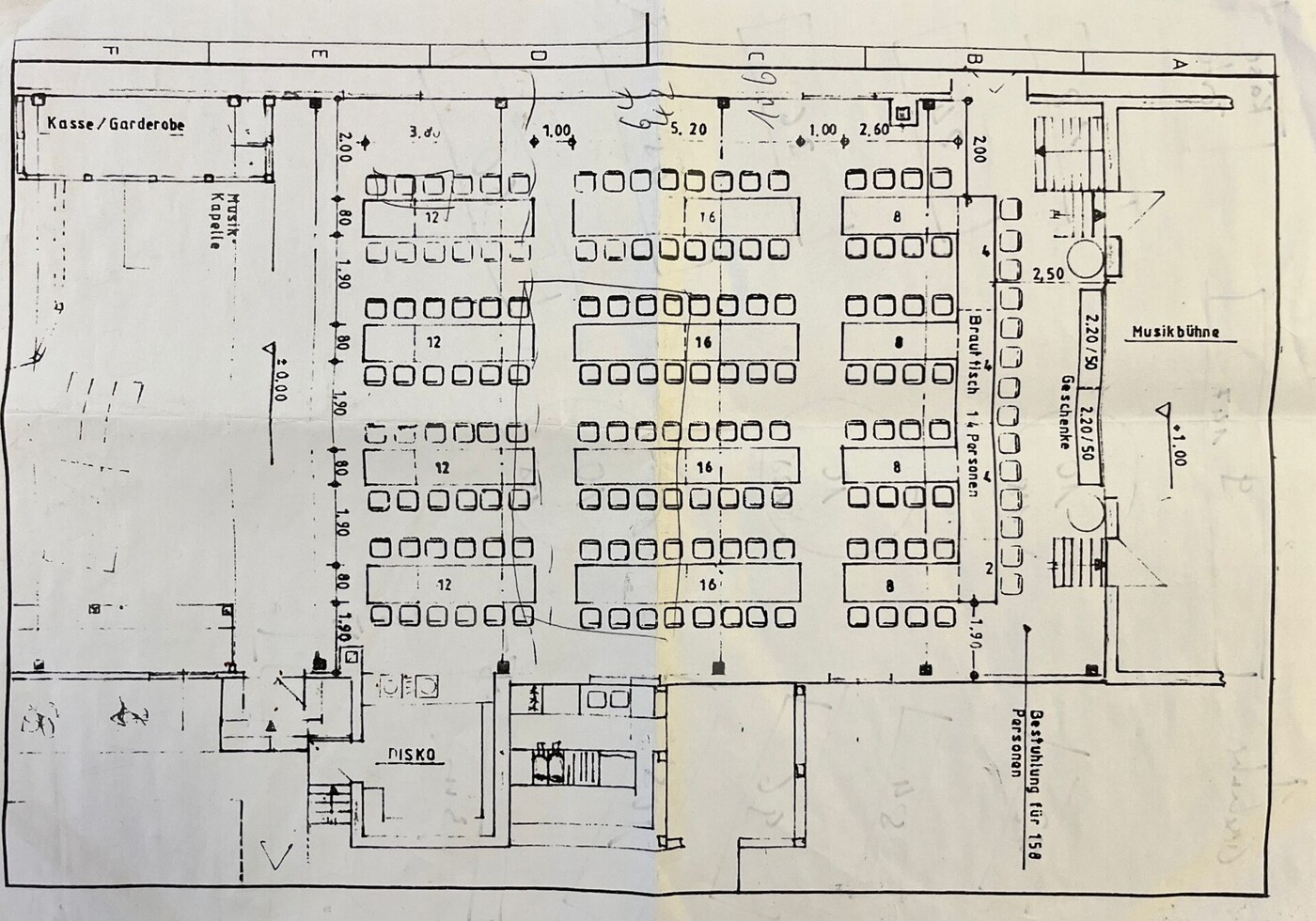 Bestuhlungsplan vom Saal