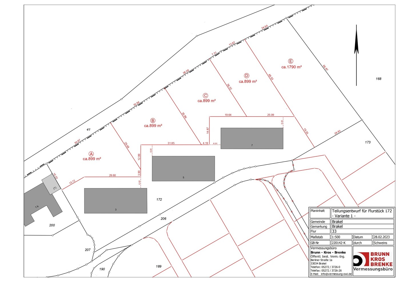 Teilungsentwurf-Flst-172 - Variante 1