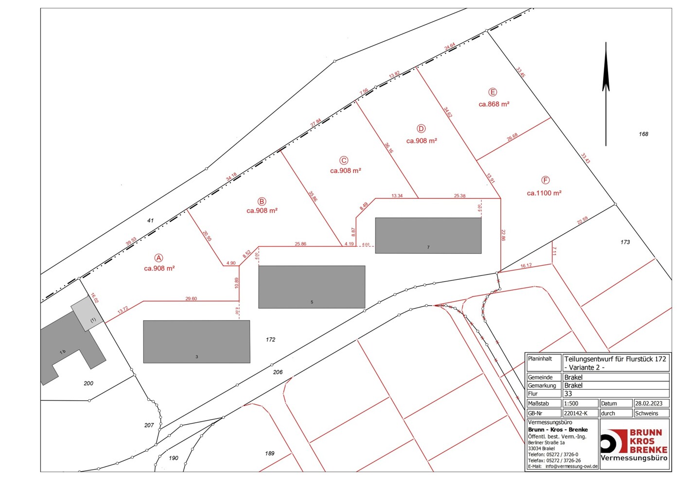 Teilungsentwurf-Flst-172 - Variante 2