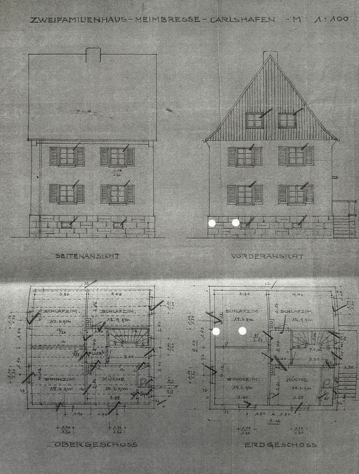 Grundriss OG, EG, Ansichten