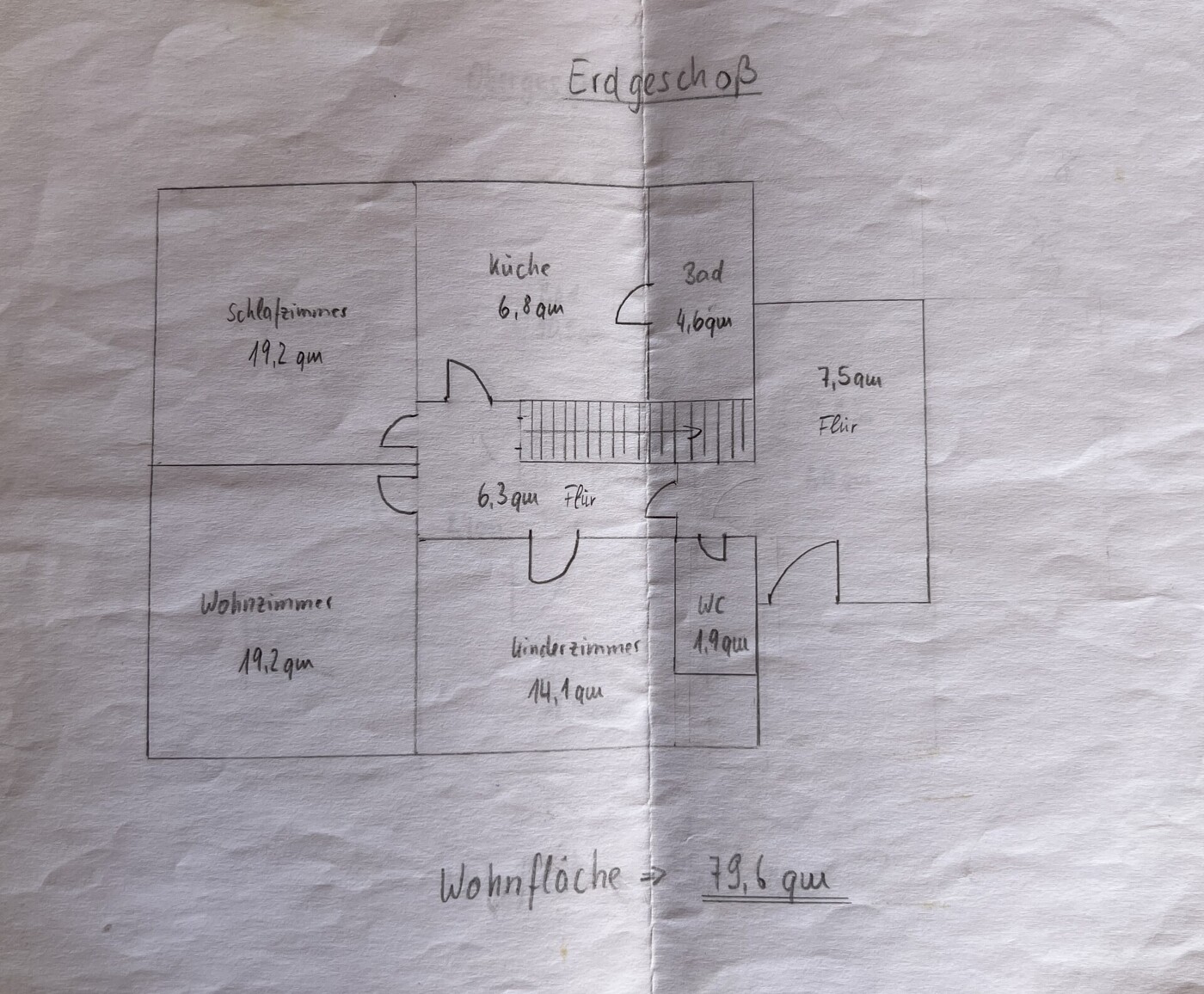Grundriss EG mit Wohnflächen