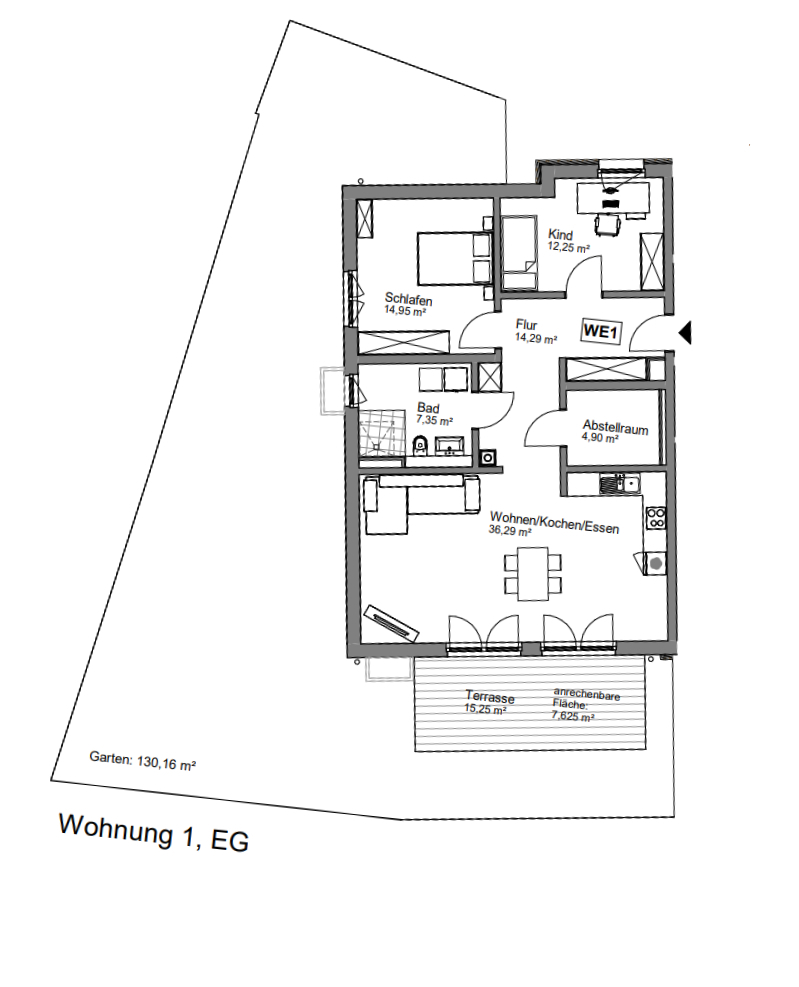 Grundriss Whg 1 EG