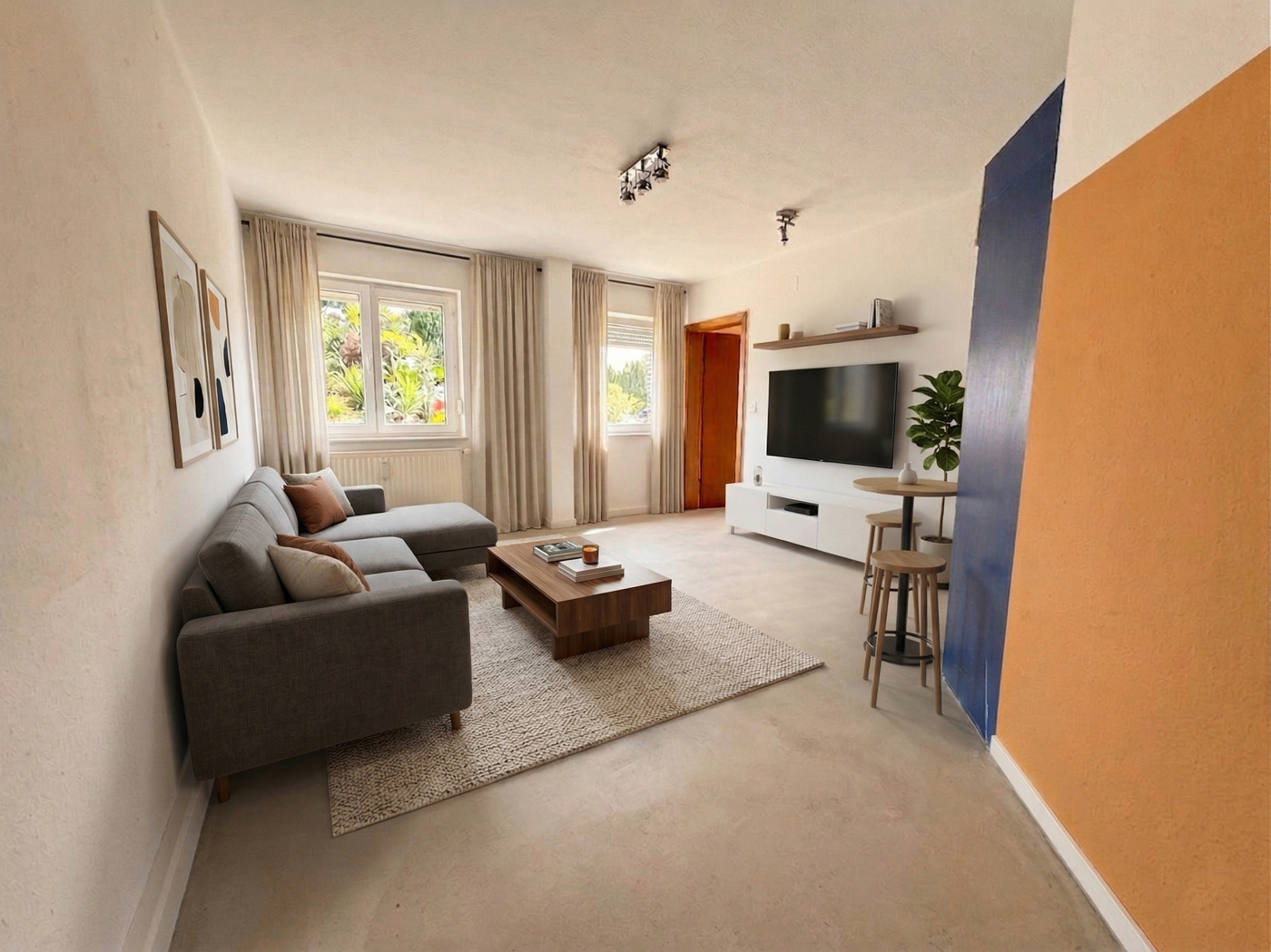 Wohnzimmer möbliert