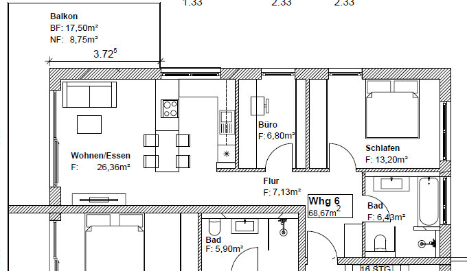 Erstbezug: Moderne 2,5 -Zimmer-Wohnung mit Einbauküche - Photo 3
