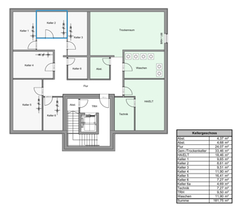 Grundriss Keller EG Rechts