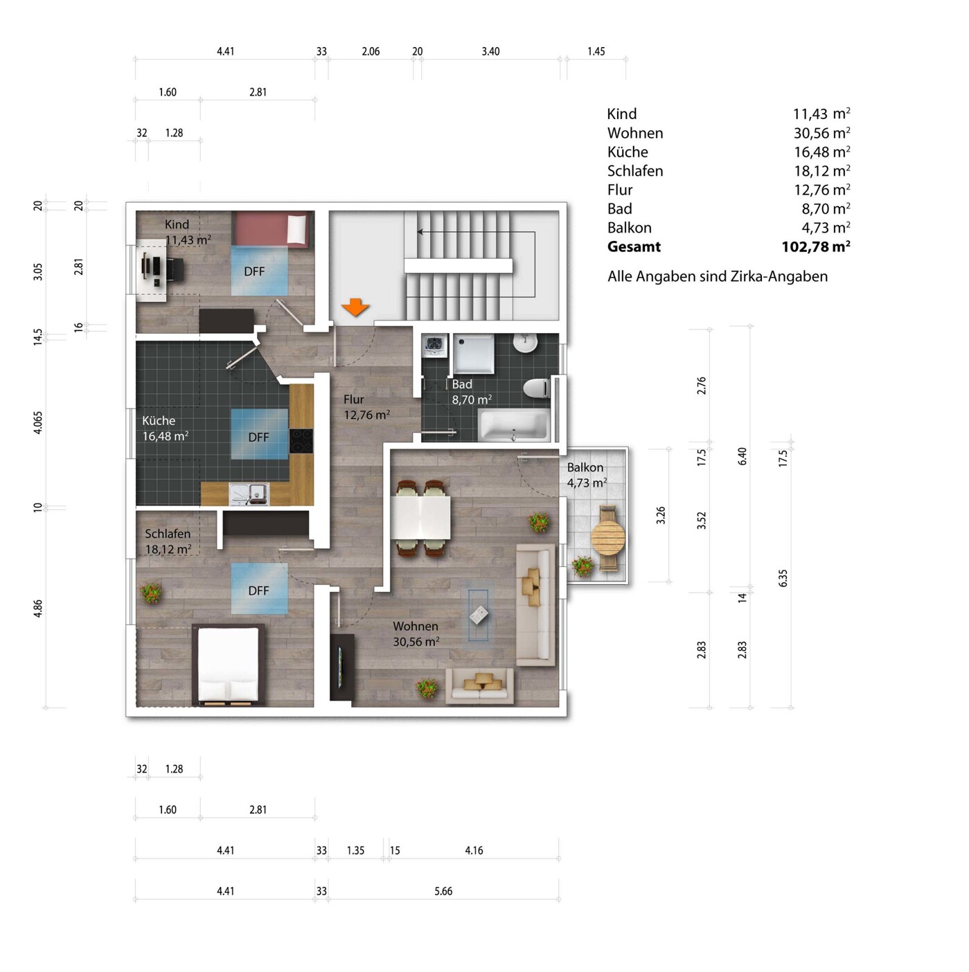 Grundriss möbliert_Grundrissprofis