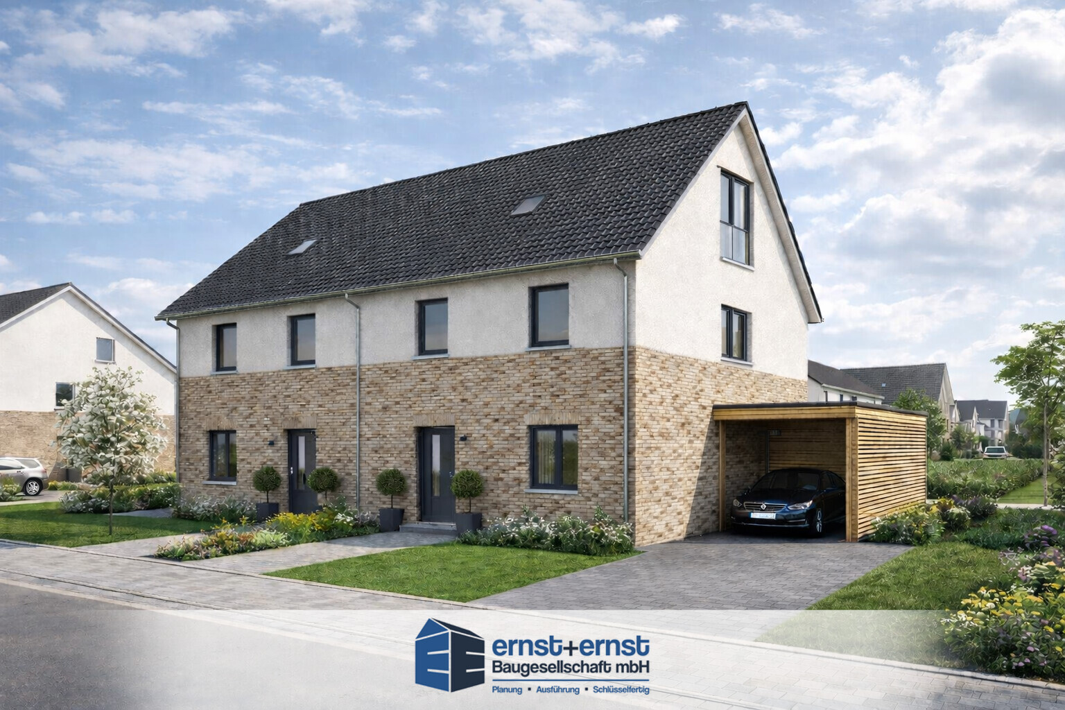 Neubau Doppelhaushälfte in Syke | Gartenvillenviertel Neubaugebiet