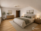 Schlafzimmer mit KI-Einrichtungsvorschlag