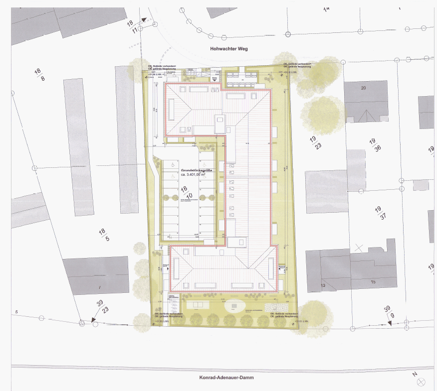 Lageplan mit Neuplanung