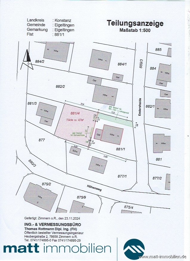 Lageplan 8811_ Endershalde 3_ 78253 Eigeltingen
