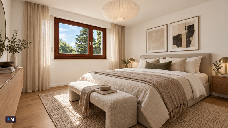 Schlafzimmer (Möbel visualisert)