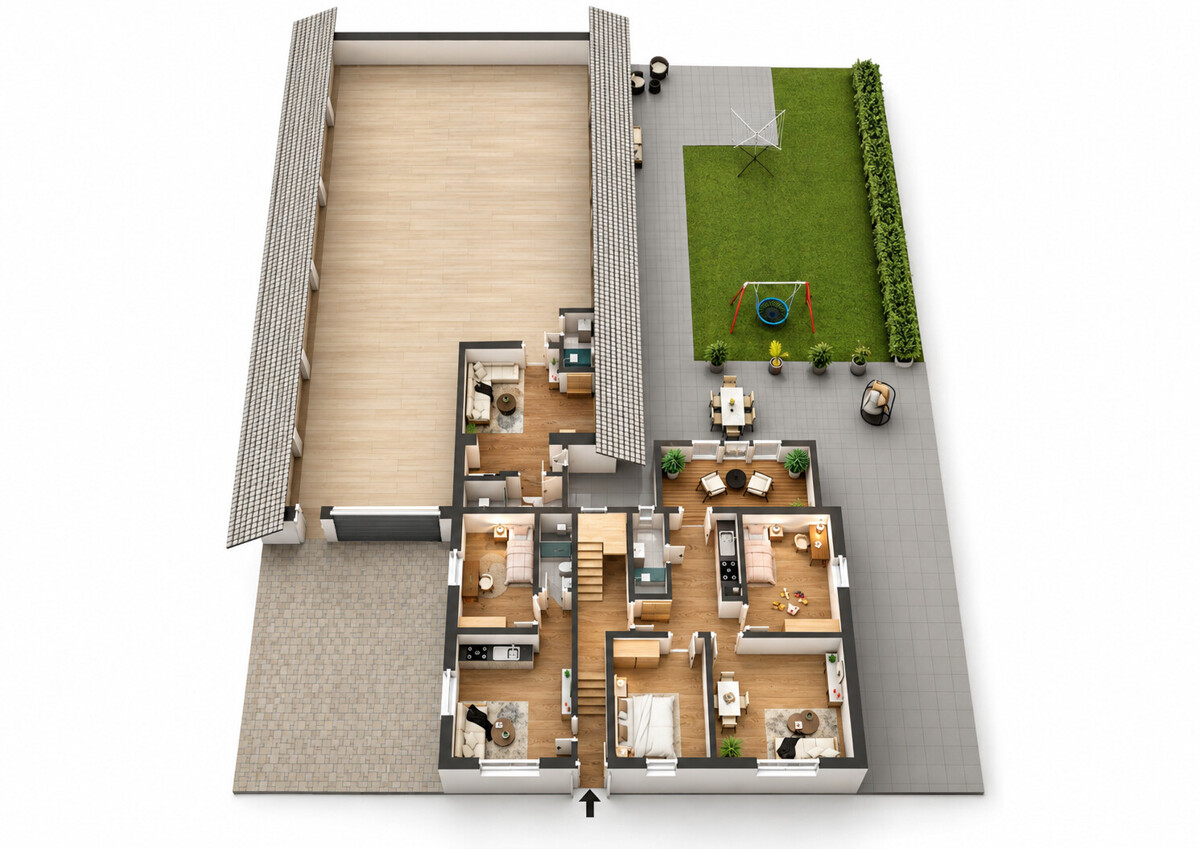 3D Grundriss - Erdgeschoss