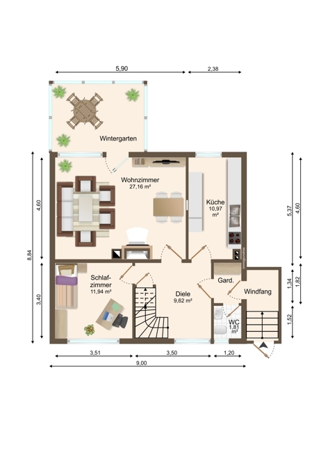 Grundriss Erdgeschoss