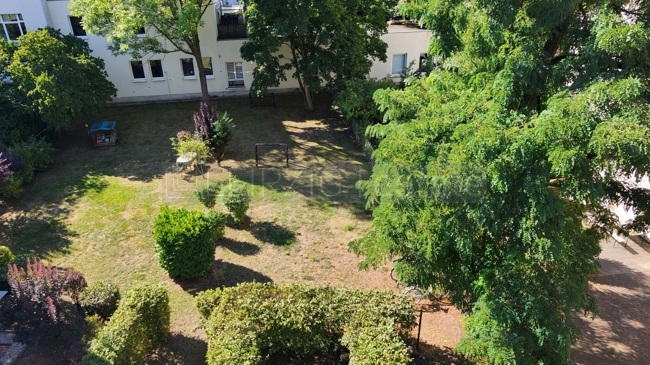Blick von der Loggia in den Innenhof