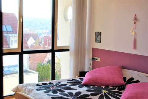 Schlafzimmer mit Ausblick