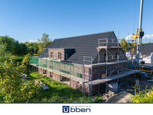 Blick auf die Doppelhaushälfte