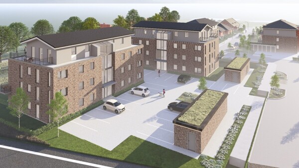 Blick auf die Wohnanlage