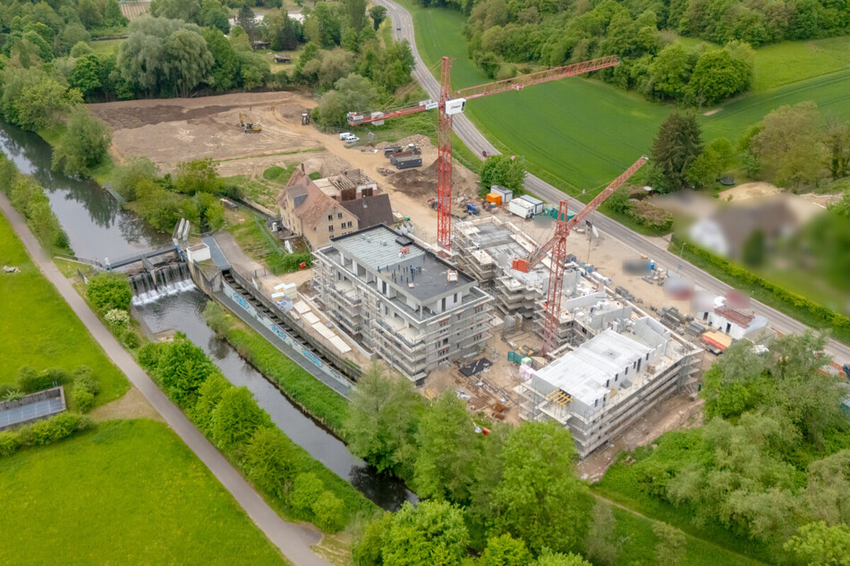 Drohnenaufnahme vom Schnellermühlen Quartier 
