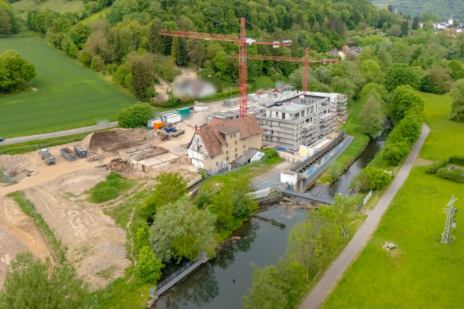 Drohenaufnahme vom Schnellermühlen Quartier 