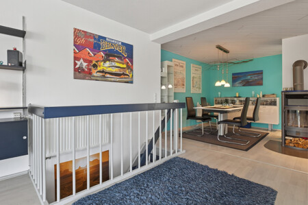 EG Essbereich Kamin und Treppen