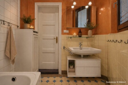 Badezimmer KI Möbliert