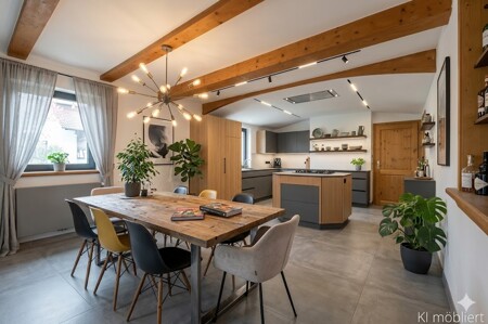 Küche und Essbereich KI modernisiert