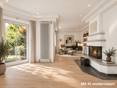Kamin mit Lounge KI moderniert