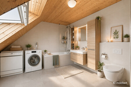 Badezimmer KI möbliert