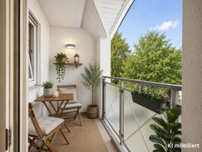 Balkon KI möbliert