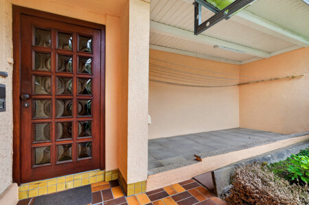 Haupteingang / überdachter Terrassenbereich