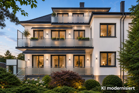 Rückwärtige Hausansicht KI modernisiert