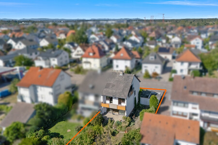 Luftansicht mit ungefährer Flurstücksmarkierung