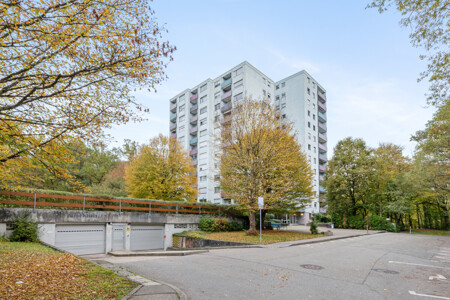 Straßenansicht mit Zufahrt zur Tiefgarage 