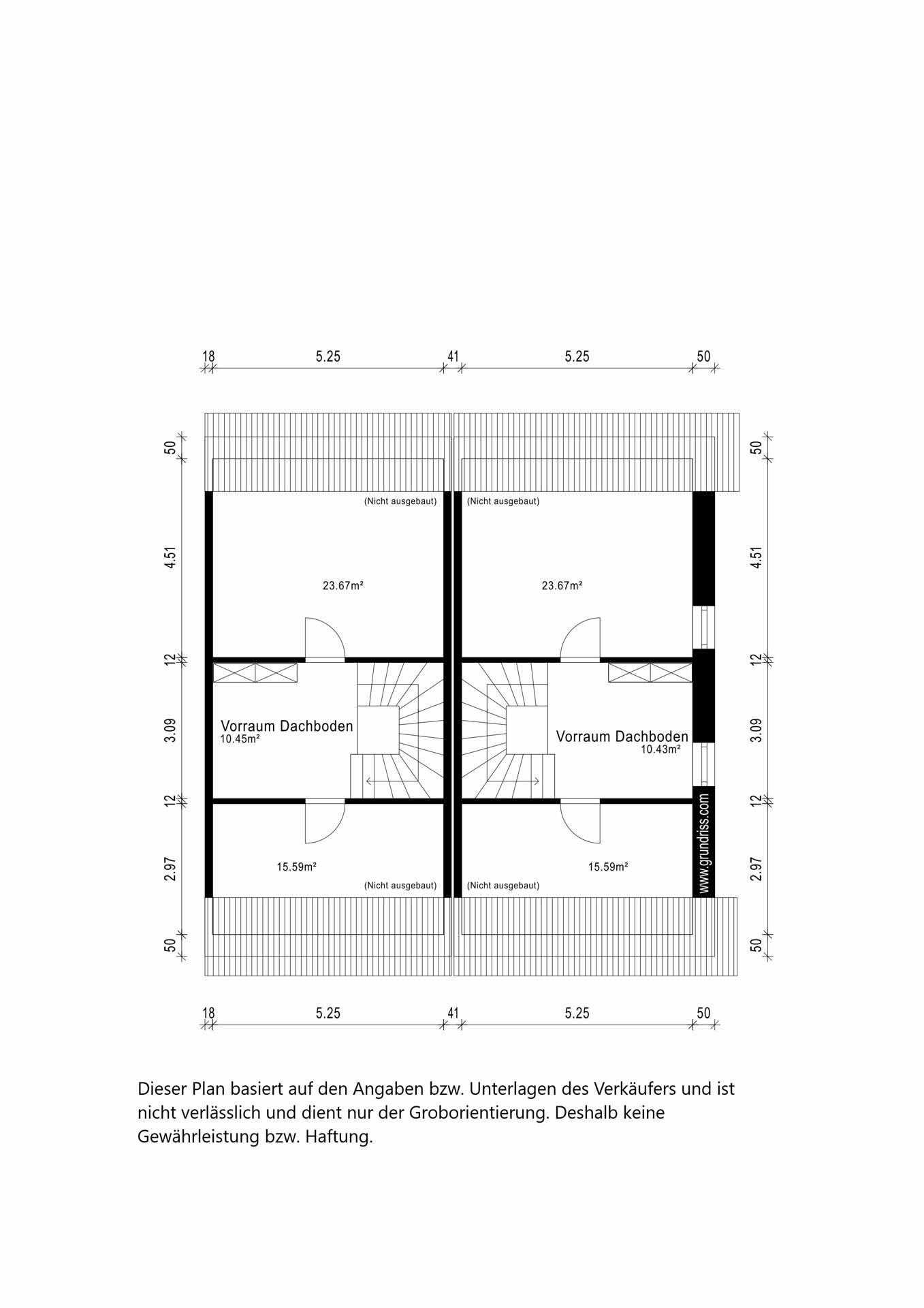 REH (li.) DG, Zwischenwände exemplarisch