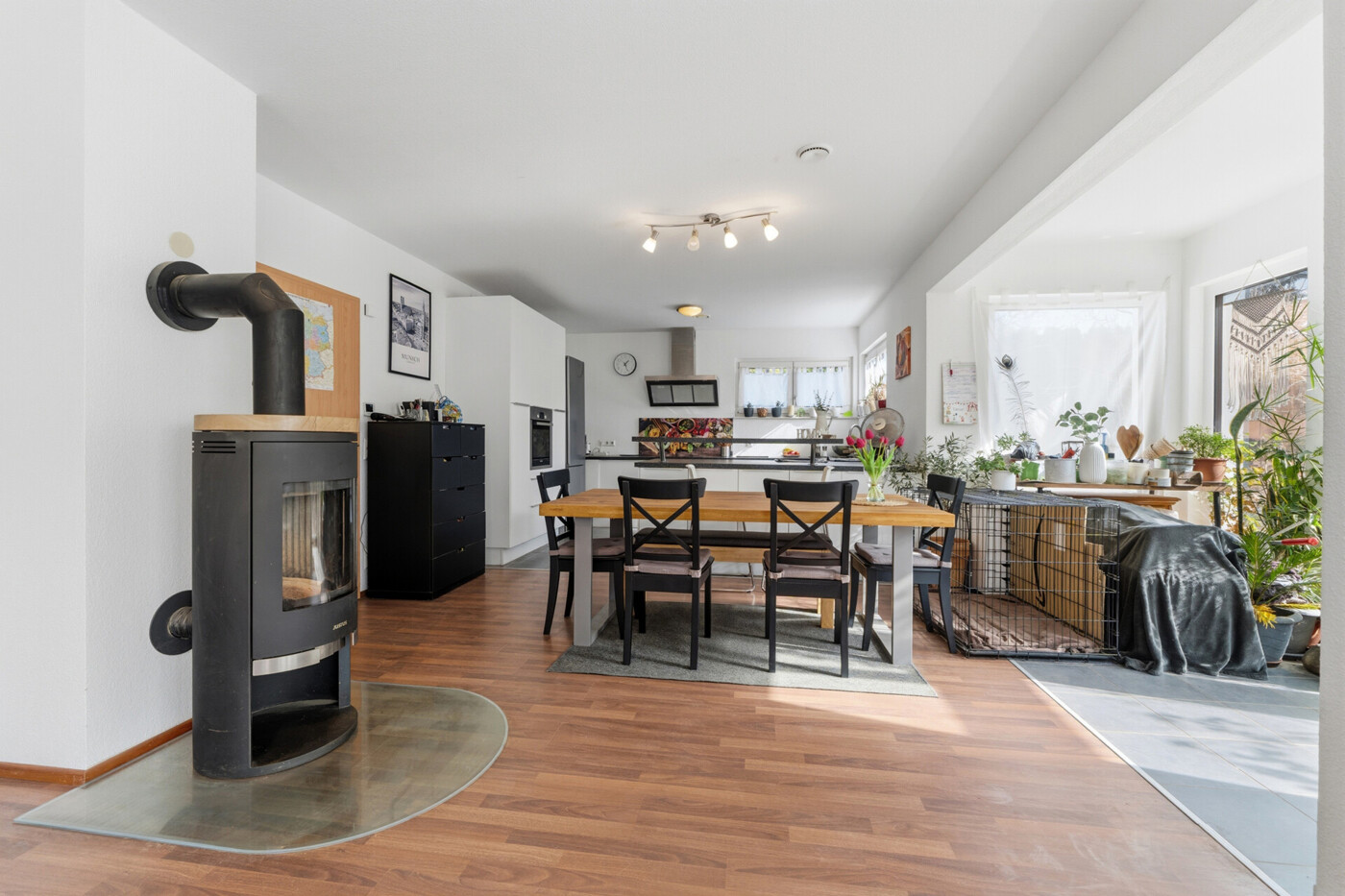 Ess- Kochbereich, Schwedenofen