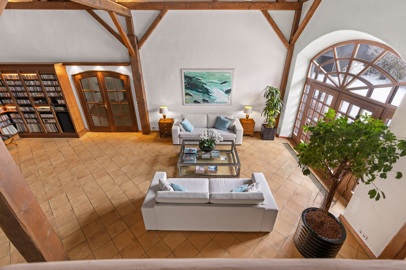 Blick in die Wohnhalle