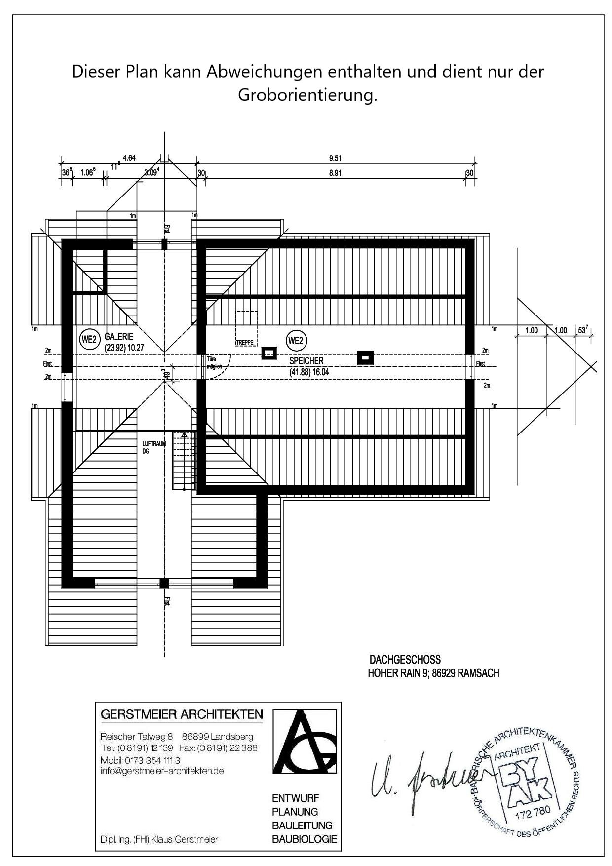 Grundriss Dachgeschoss
