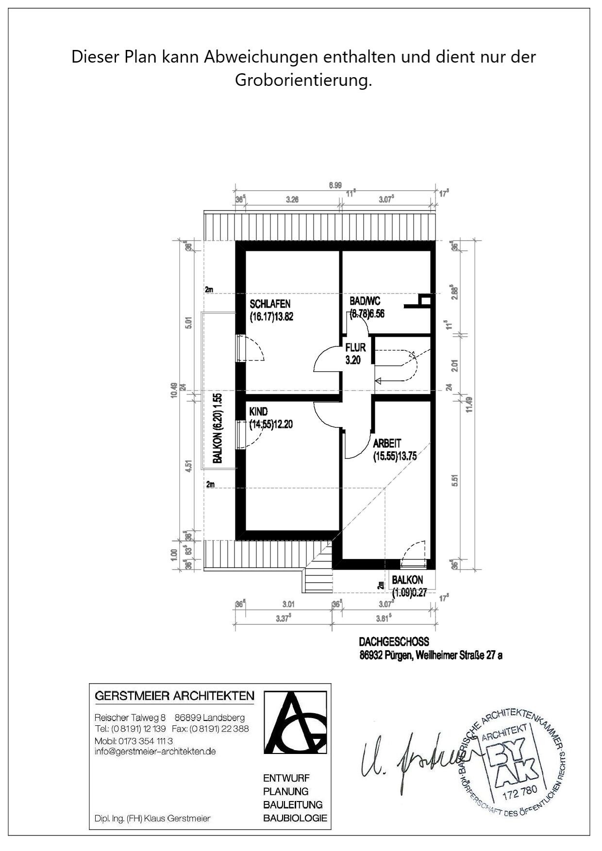 Grundriss Dachgeschoss