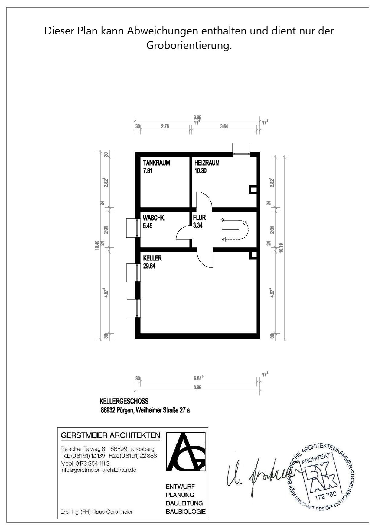 Grundriss Kellergeschoss